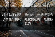 越想越不对劲，糖心vlog电脑版看多了才懂：情绪不是被挑起的，是被照见的