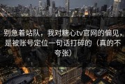 别急着站队，我对糖心tv官网的偏见，是被账号定位一句话打碎的（真的不夸张）