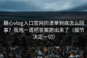 糖心vlog入口官网的清单到底怎么回事？我用一周把答案跑出来了（细节决定一切）