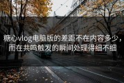 糖心vlog电脑版的差距不在内容多少，而在共鸣触发的瞬间处理得细不细