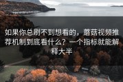 如果你总刷不到想看的，蘑菇视频推荐机制到底看什么？一个指标就能解释大半