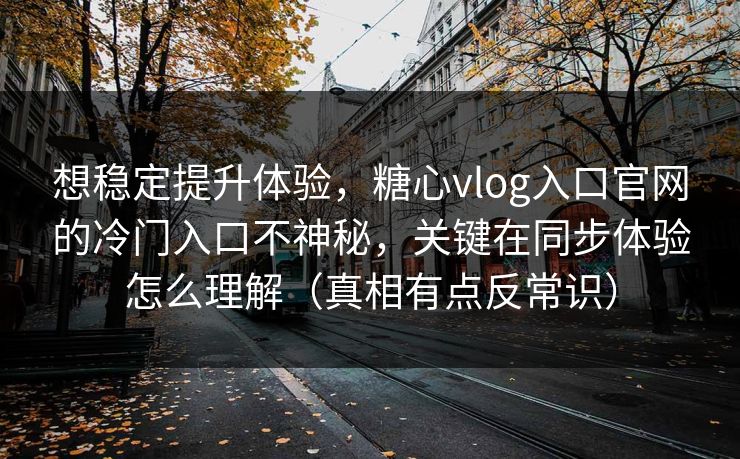 想稳定提升体验，糖心vlog入口官网的冷门入口不神秘，关键在同步体验怎么理解（真相有点反常识）