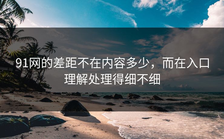 91网的差距不在内容多少，而在入口理解处理得细不细