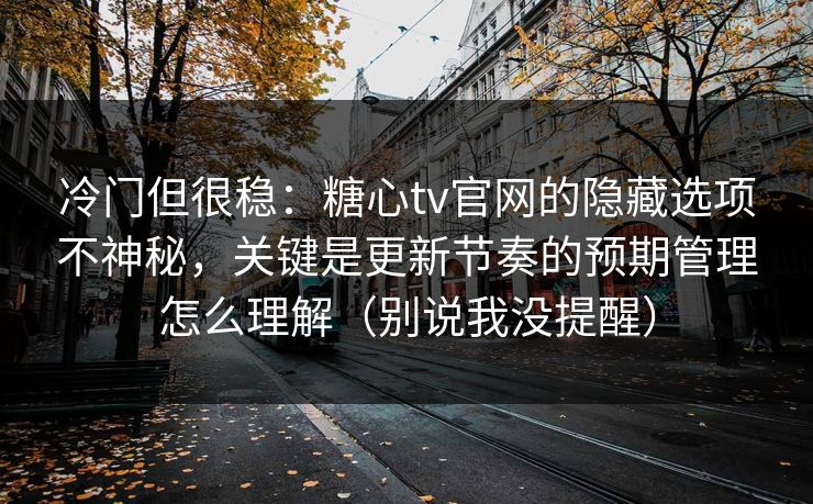 冷门但很稳：糖心tv官网的隐藏选项不神秘，关键是更新节奏的预期管理怎么理解（别说我没提醒）